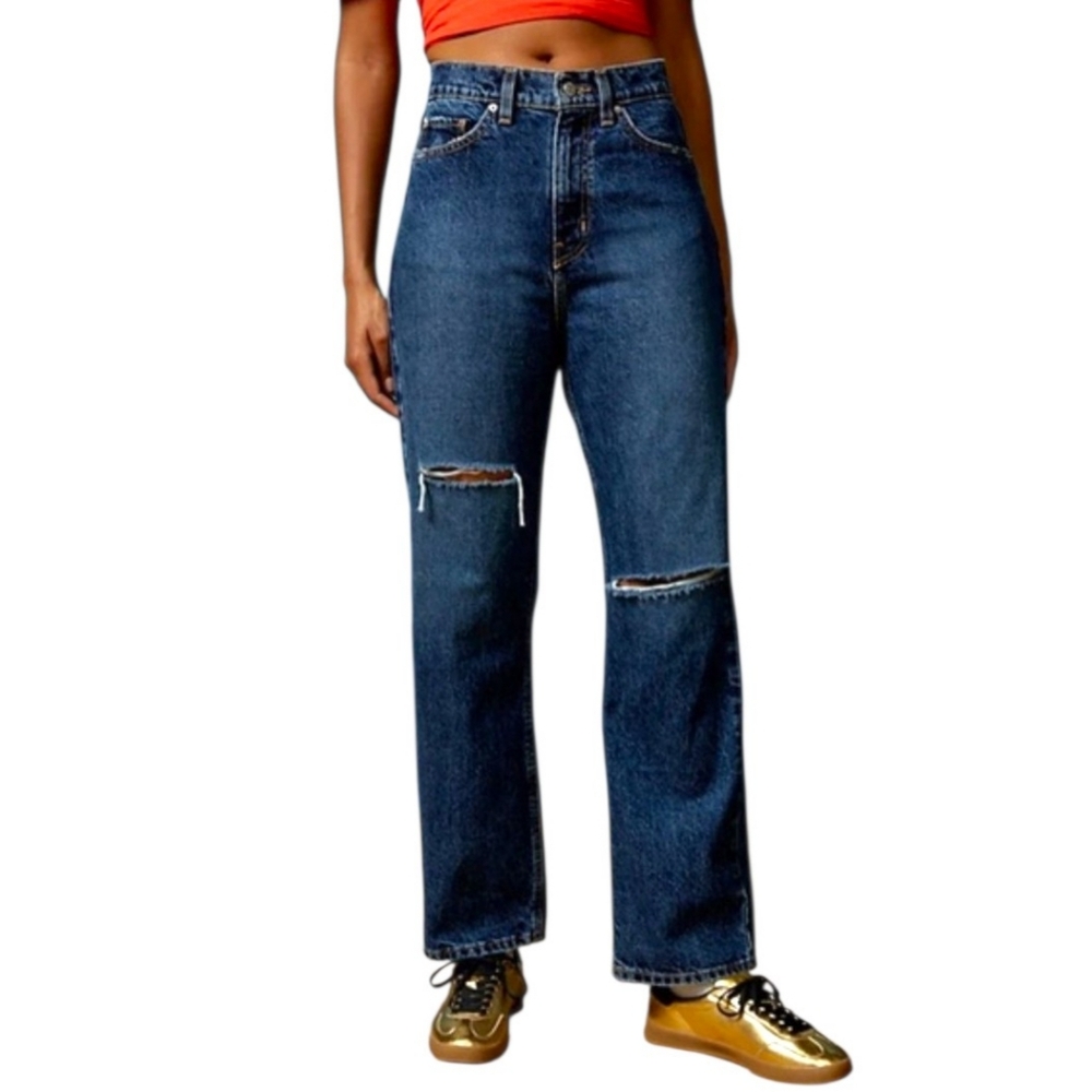 NWOT BDG Urban Outfitters Cowboy Jean 27 High Rise Straight Dark Wash